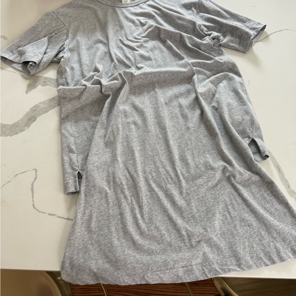 Gray Short Sleeve T-Shirt Dress by Comme Des Garçon